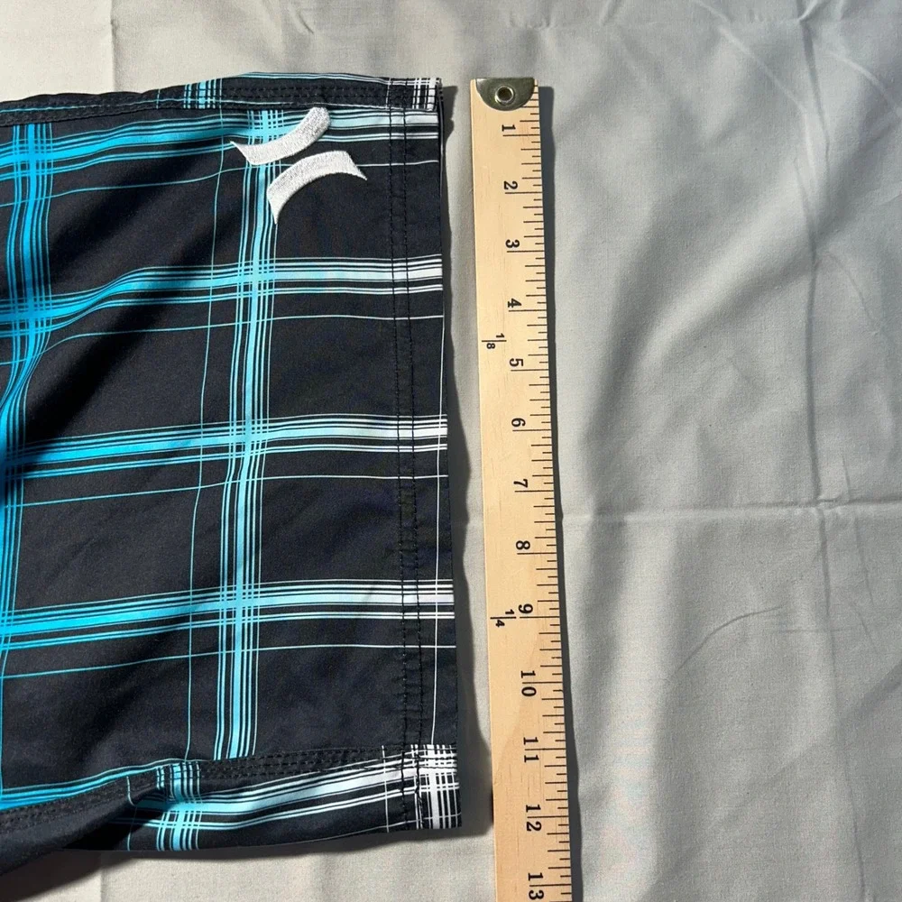 Hurley Board Shorts MB04PRG Mens 32 Black Neon Plaid Recycled Surf Beachwear